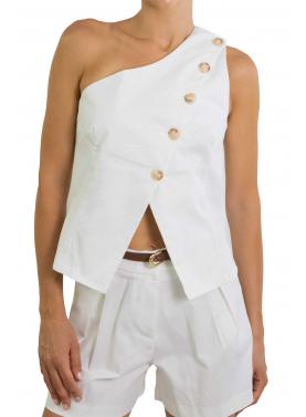 Gilet con bottoni in diagonale "Margot"